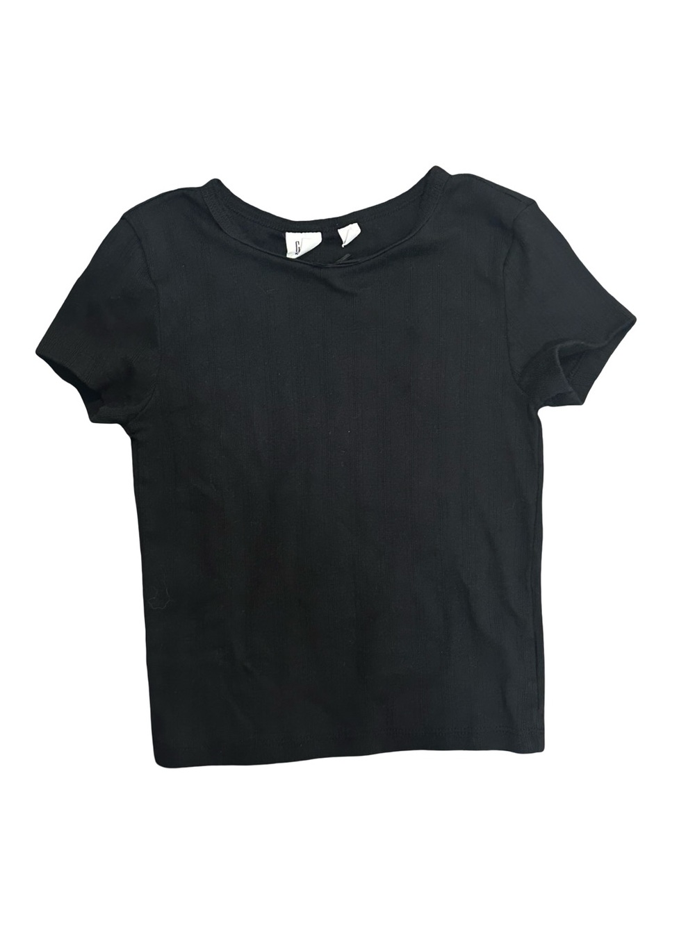 EUC Gap Girls Medium Short Sleeve Black Ribbed Tee